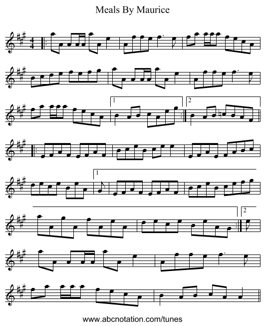 Meals By Maurice - staff notation