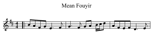 Mean Fouyir - staff notation