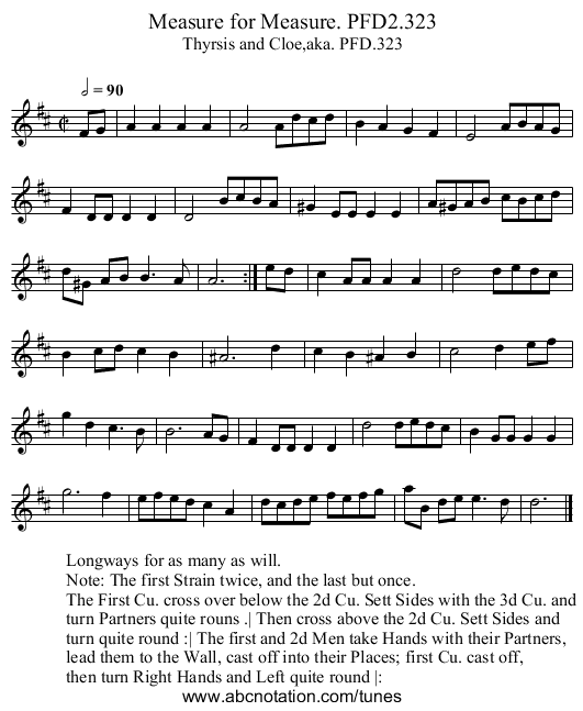 Measure for Measure. PFD2.323 - staff notation