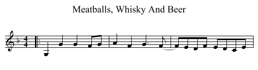 Meatballs, Whisky And Beer - staff notation