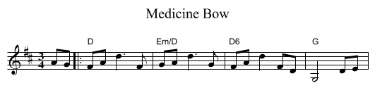 Medicine Bow - staff notation