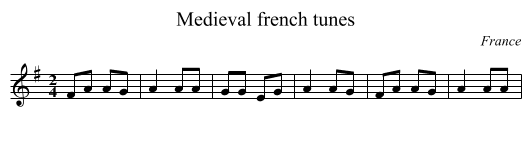 Medieval french tunes - staff notation