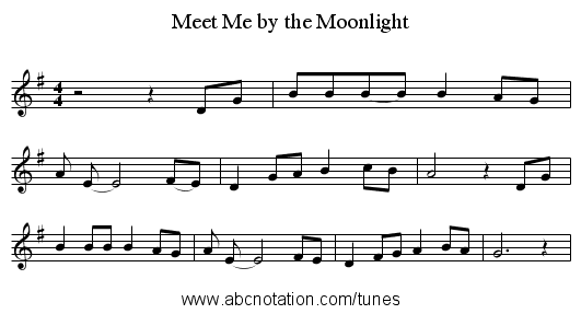 Meet Me by the Moonlight - staff notation