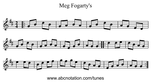 Meg Fogarty's - staff notation