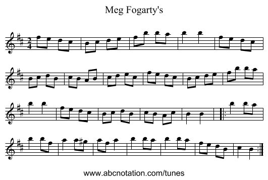 Meg Fogarty's - staff notation