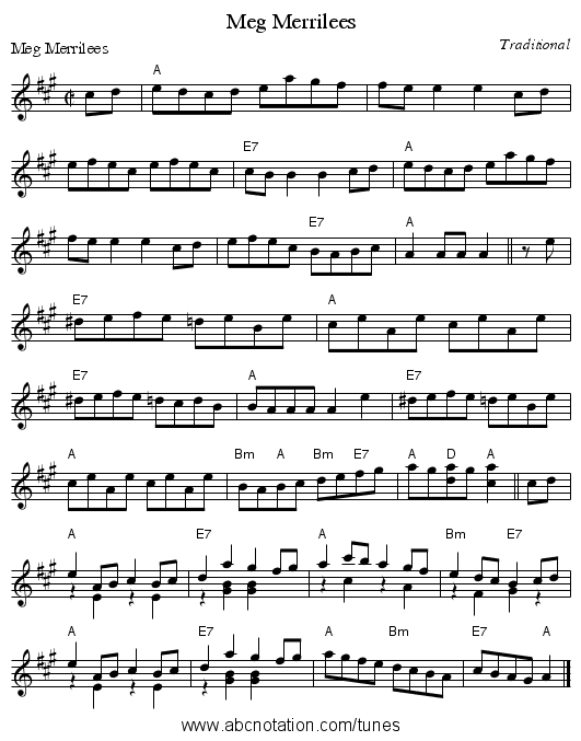 Meg Merrilees - staff notation