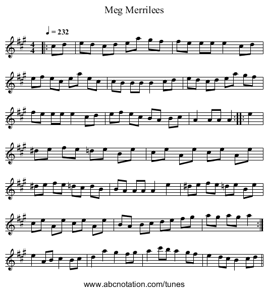 Meg Merrilees - staff notation