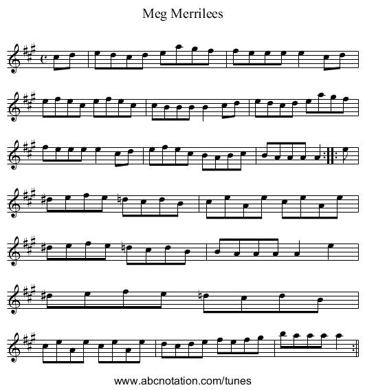 Meg Merrilees - staff notation