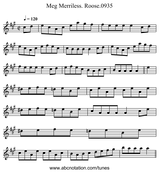 Meg Merriless. Roose.0935 - staff notation