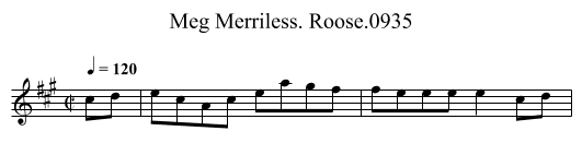 Meg Merriless. Roose.0935 - staff notation
