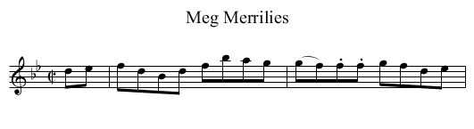 Meg Merrilies - staff notation