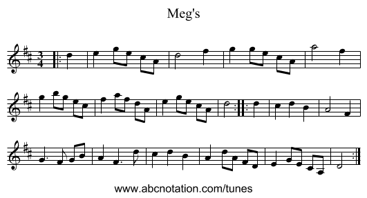 Meg's - staff notation