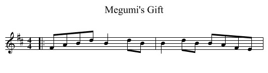 Megumi's Gift - staff notation