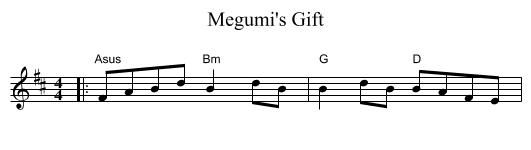 Megumi's Gift - staff notation
