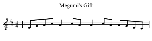 Megumi's Gift - staff notation