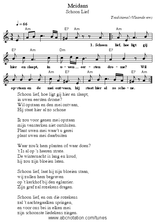 Meidans - staff notation