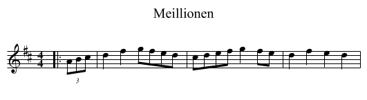 Meillionen - staff notation