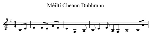 Méiltí Cheann Dubhrann - staff notation