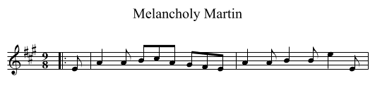 Melancholy Martin - staff notation