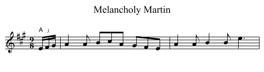 Melancholy Martin - staff notation