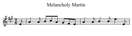 Melancholy Martin - staff notation