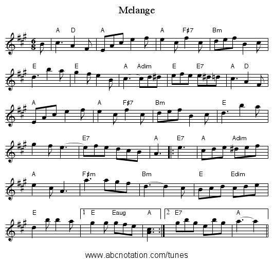 Melange - staff notation