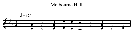 Melbourne Hall - staff notation