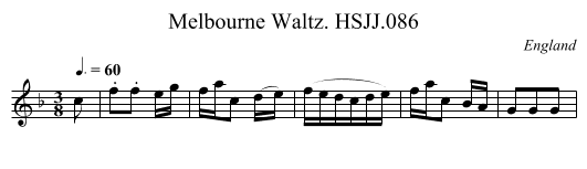 Melbourne Waltz. HSJJ.086 - staff notation