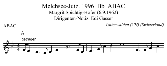 Melchsee-Juiz. 1996  Bb  ABAC - staff notation