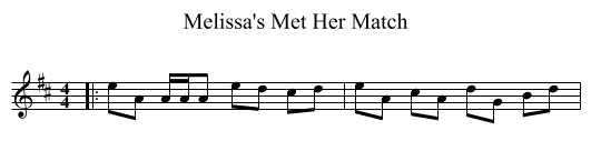 Melissa's Met Her Match - staff notation