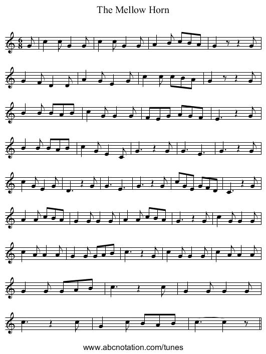 Mellow Horn, The - staff notation