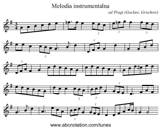 Melodia instrumentalna - staff notation
