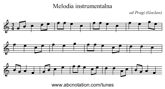 Melodia instrumentalna - staff notation