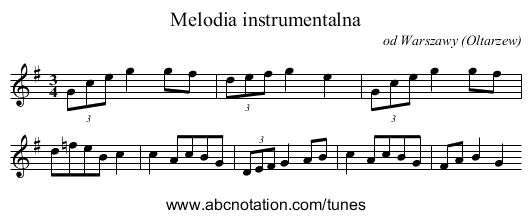 Melodia instrumentalna - staff notation