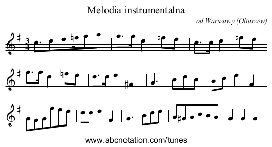 Melodia instrumentalna - staff notation