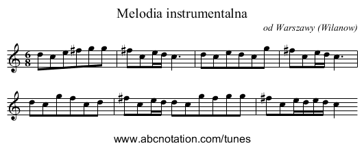 Melodia instrumentalna - staff notation