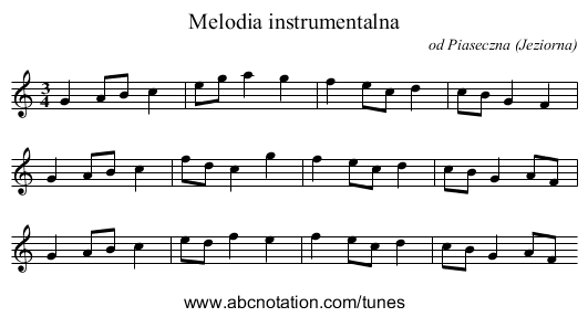Melodia instrumentalna - staff notation