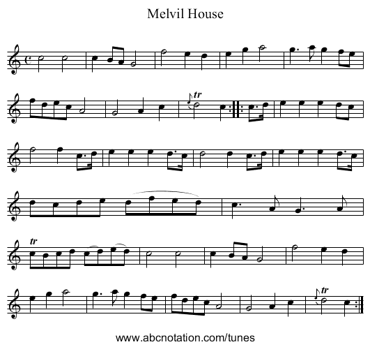 Melvil House - staff notation