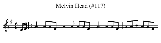 Melvin Head (#117) - staff notation