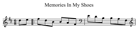 Memories In My Shoes - staff notation