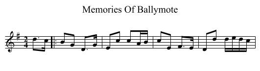 Memories Of Ballymote - staff notation