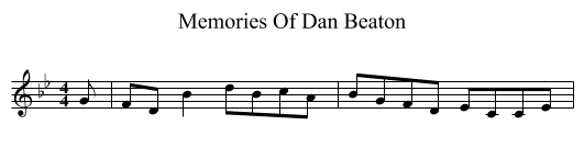 Memories Of Dan Beaton - staff notation