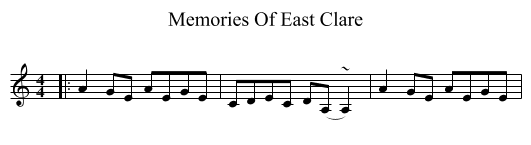 Memories Of East Clare - staff notation