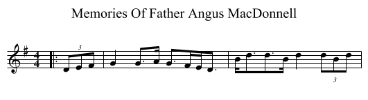 Memories Of Father Angus MacDonnell - staff notation