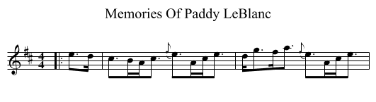 Memories Of Paddy LeBlanc - staff notation