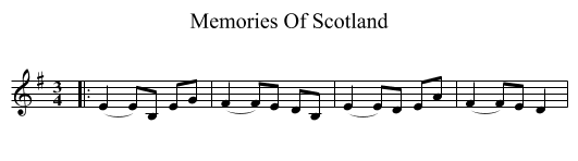 Memories Of Scotland - staff notation
