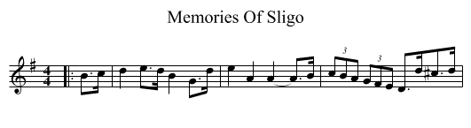 Memories Of Sligo - staff notation