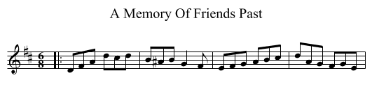 Memory Of Friends Past, A  - staff notation
