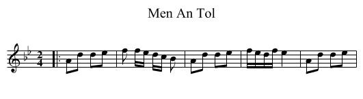 Men An Tol - staff notation