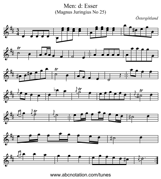 Men: d: Esser - staff notation